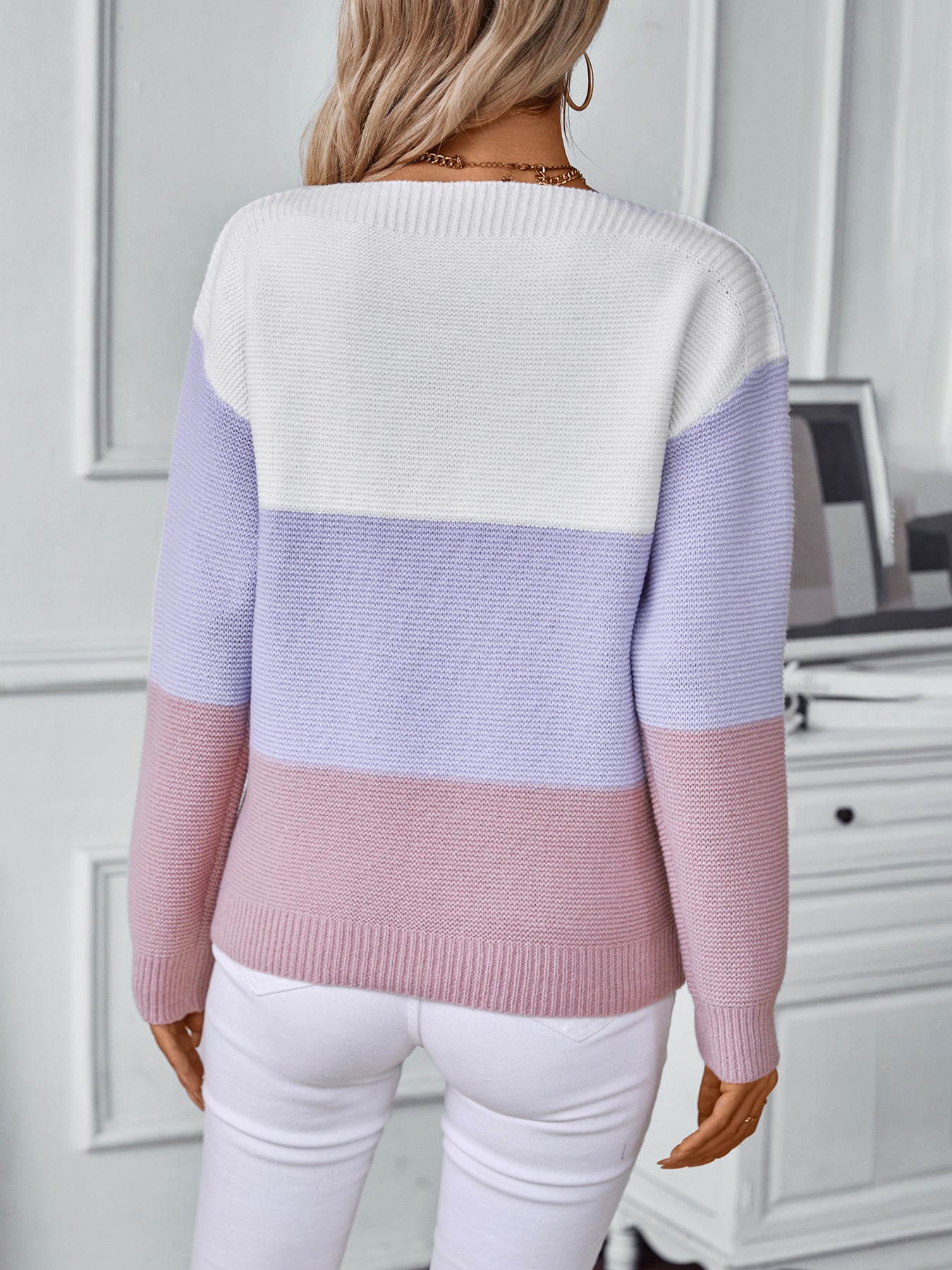 Lucie | Colorful sweater with buttons in vintage style