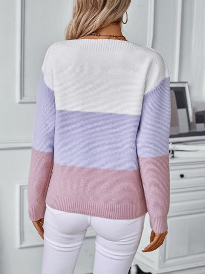 Lucie | Colorful sweater with buttons in vintage style