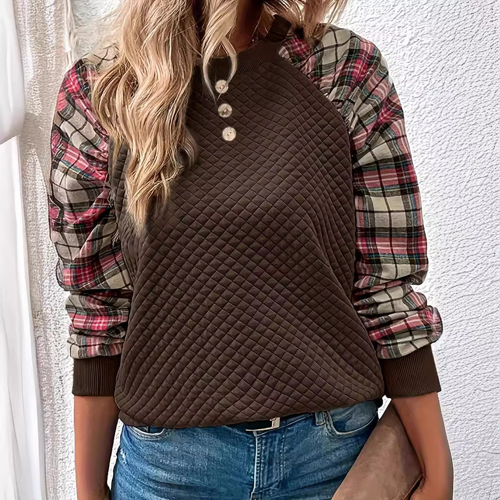 Elodie™ | Sweat-shirt patchwork matelassé