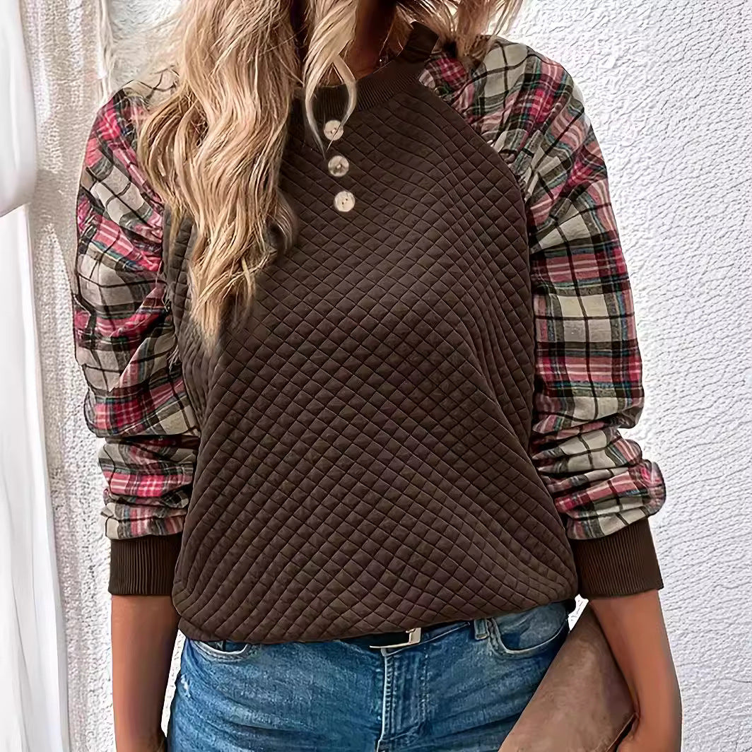 Elodie™ | Sweat-shirt patchwork matelassé