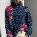 Sienna | Pull en maille à motif floral foncé