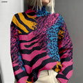 Millie | Pull imprimé zèbre multicolore audacieux
