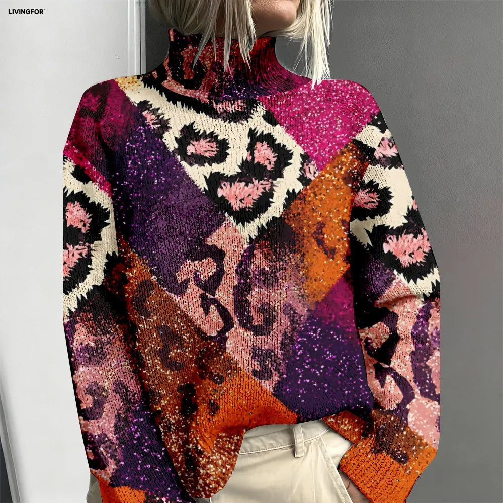 Arabella | Tricot léopard patchwork artistique