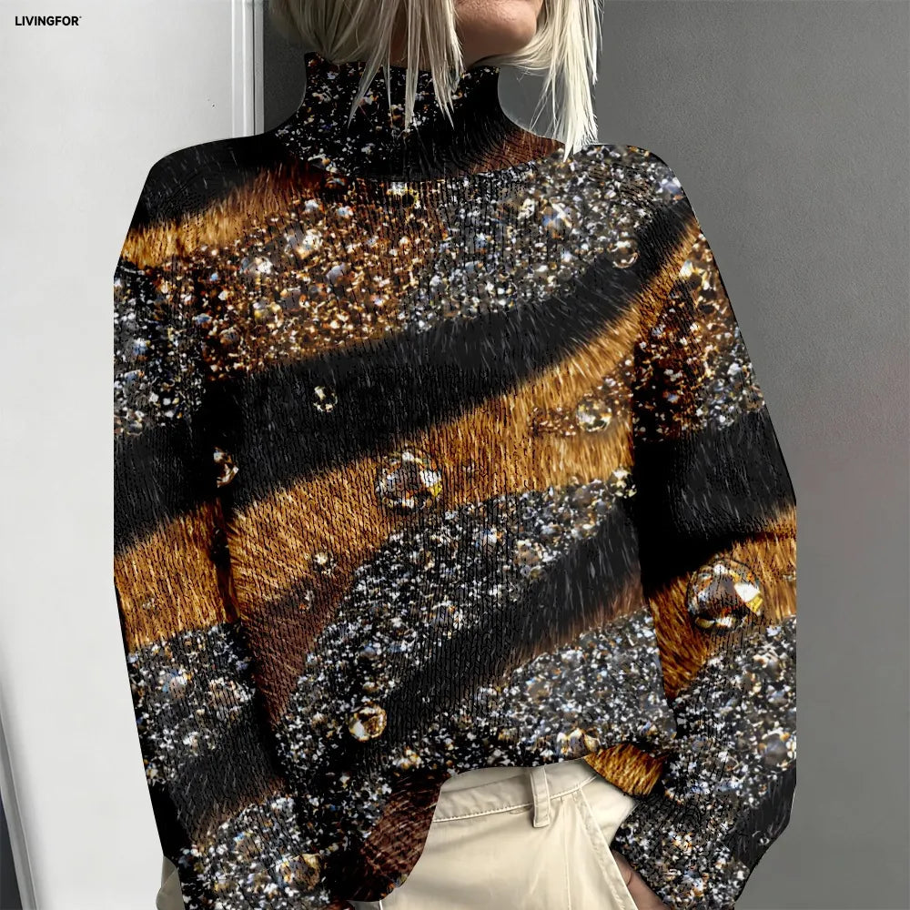 Margaret | Pull abstrait artistique aux tons naturels