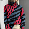 Helena | Pull moderne rouge et bleu