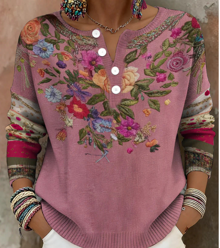 Nora | Christmas Sweater with Patchwork Print 