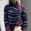 Tamsin | Pull en maille zébrée rose fuchsia