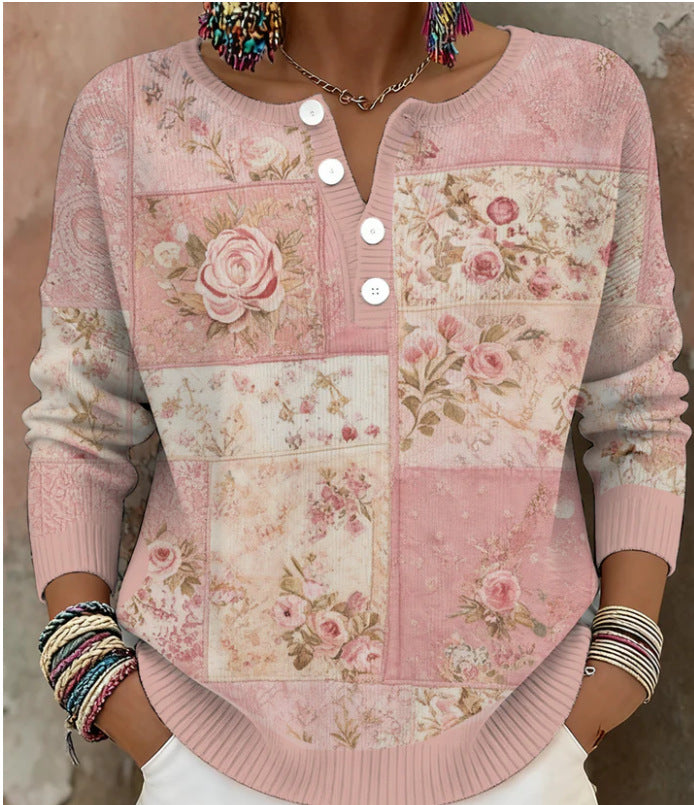 Nora | Christmas Sweater with Patchwork Print 