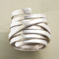 Lourdes - Bague vintage en argent épais 