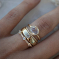 Raquel - Bague vintage en or sertie de zirconias 