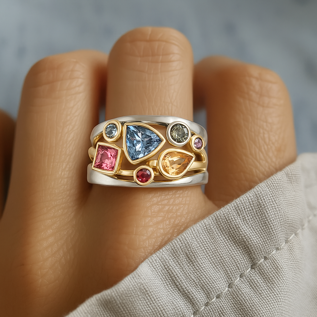 Bague vintage avec zircon Bunter