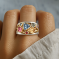Bague vintage avec zircon Bunter