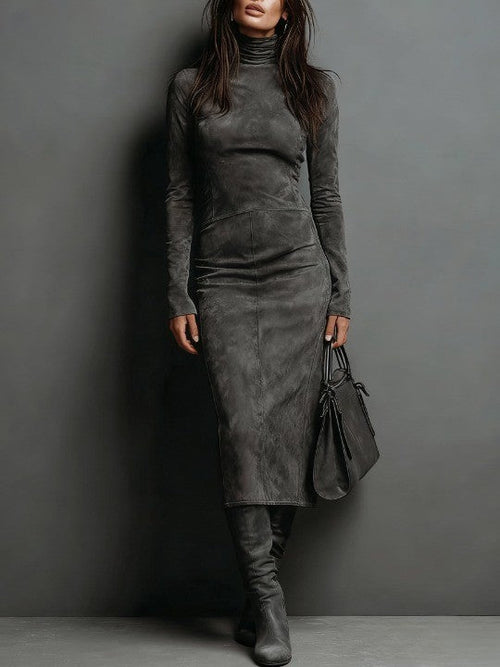 Ava | Robe midi en daim