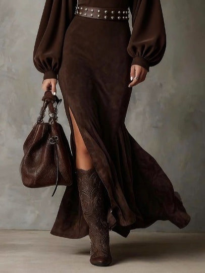Harriet | Robe midi vintage à manches lanternes