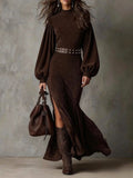 Harriet | Robe midi vintage à manches lanternes