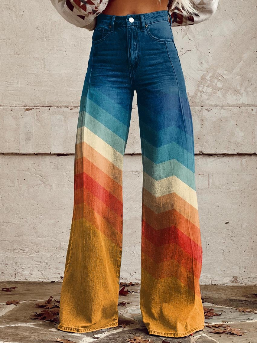 Jodie | Pantalon large à chevrons Sunset