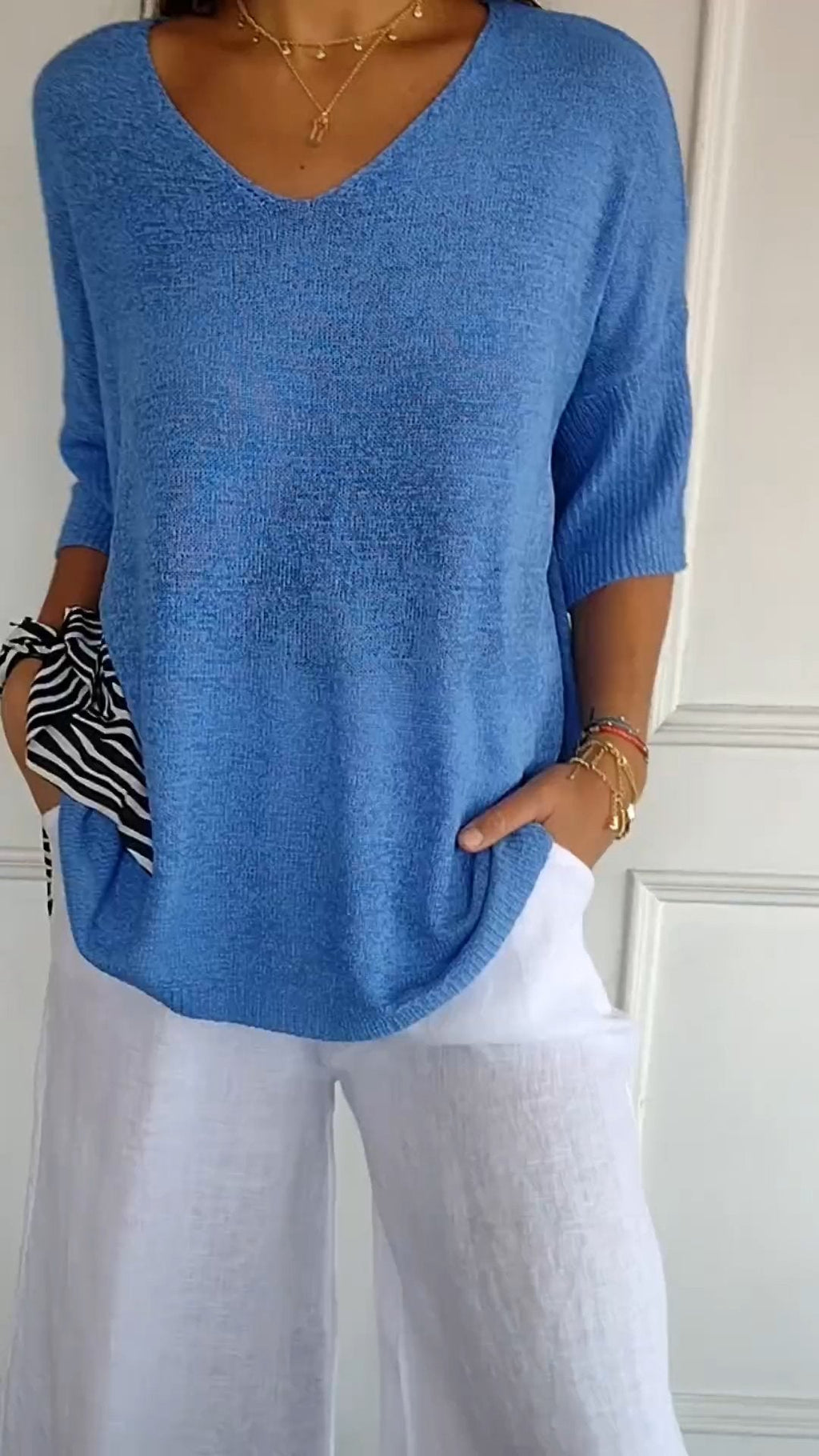 Anna | Knitted top with V-neck