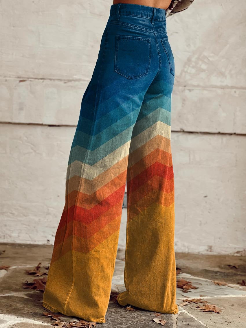 Jodie | Pantalon large à chevrons Sunset