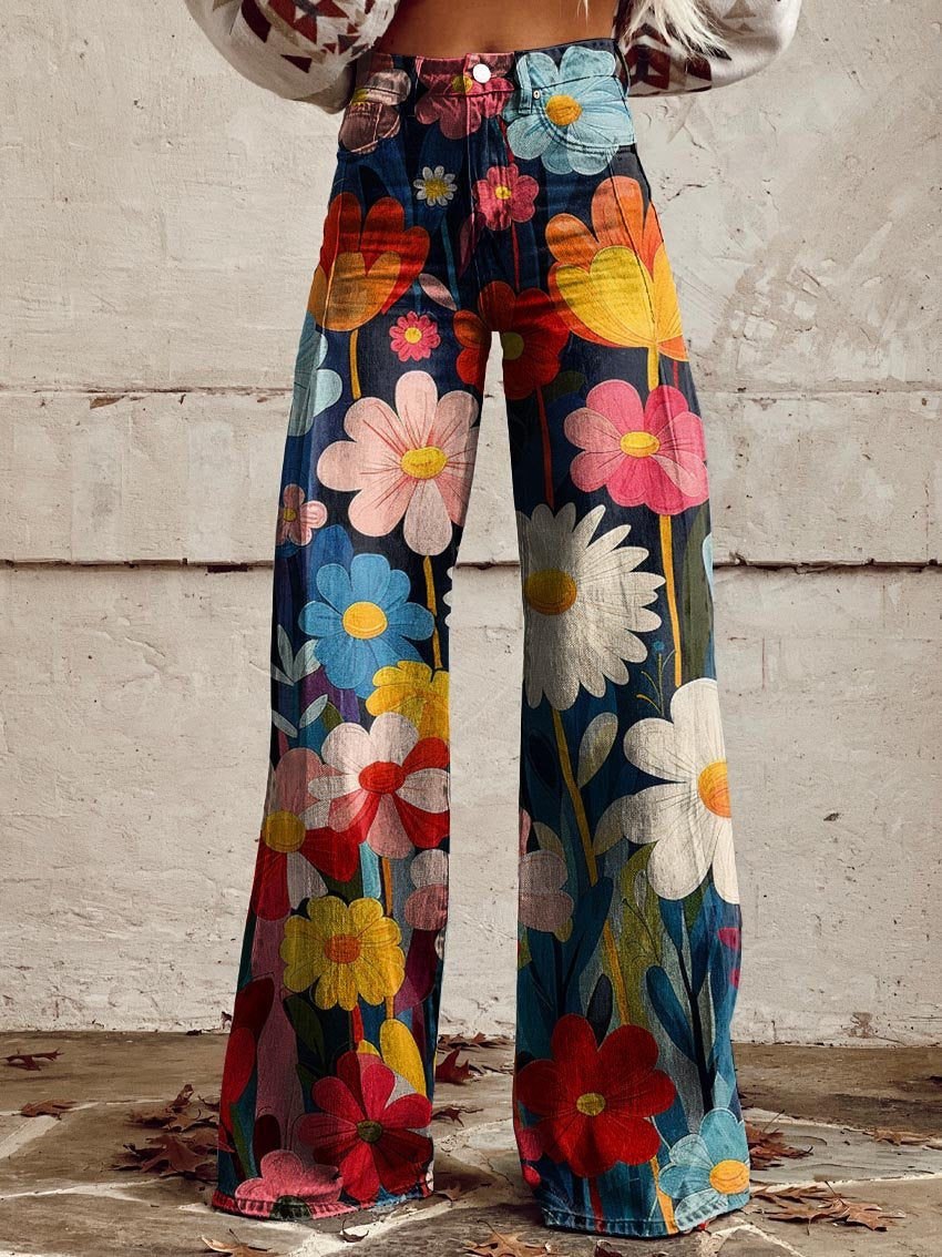 Poppy | Pantalon large rétro style jardin