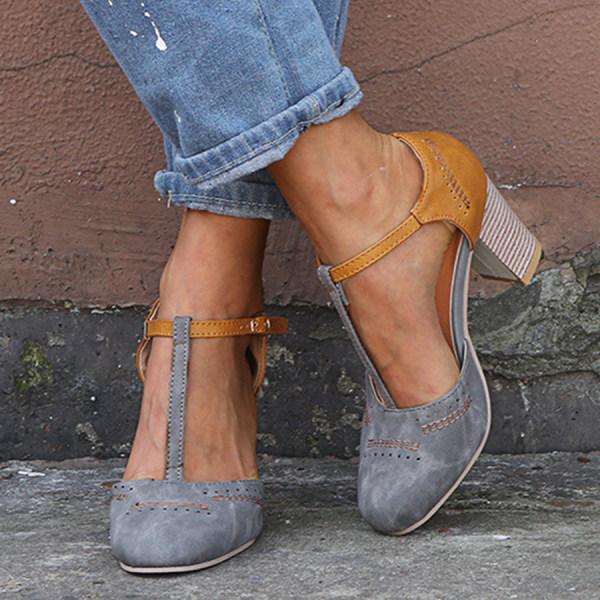 ALICIA™ | Vysoké retro podpatky s T-páskem pro nadčasový styl