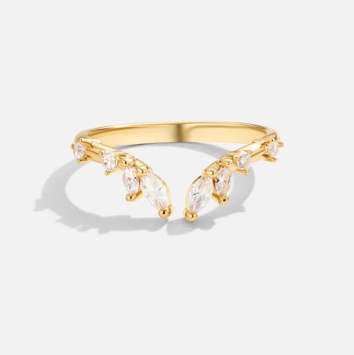 Noelia - Bague en cristal doré