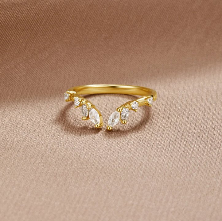 Noelia - Bague en cristal doré