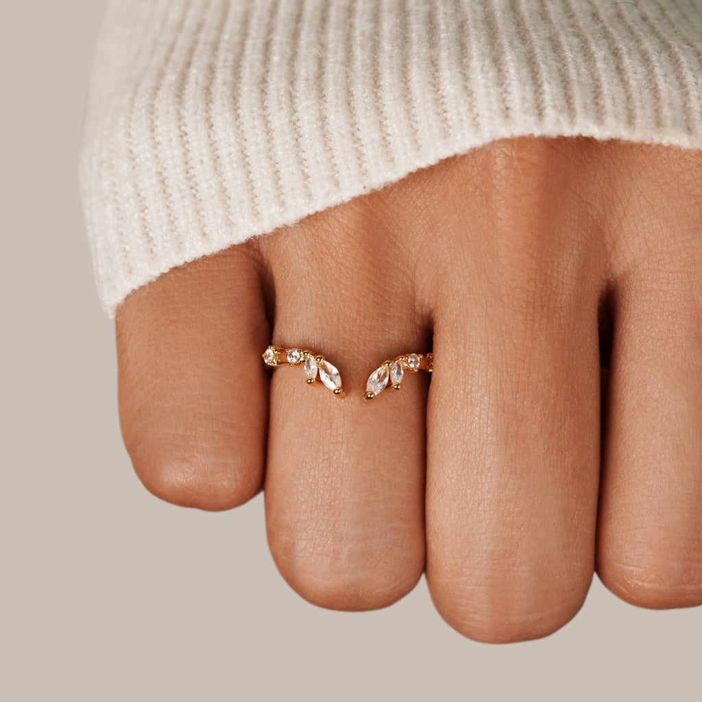 Noelia - Bague en cristal doré