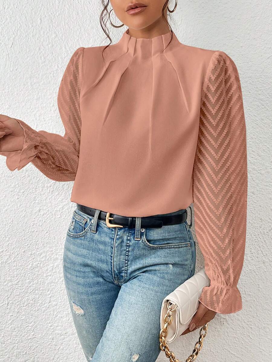 NATHALIE™ | ELEGANTNÍ HALENKA S NAŘASENÝMI RUKÁVY