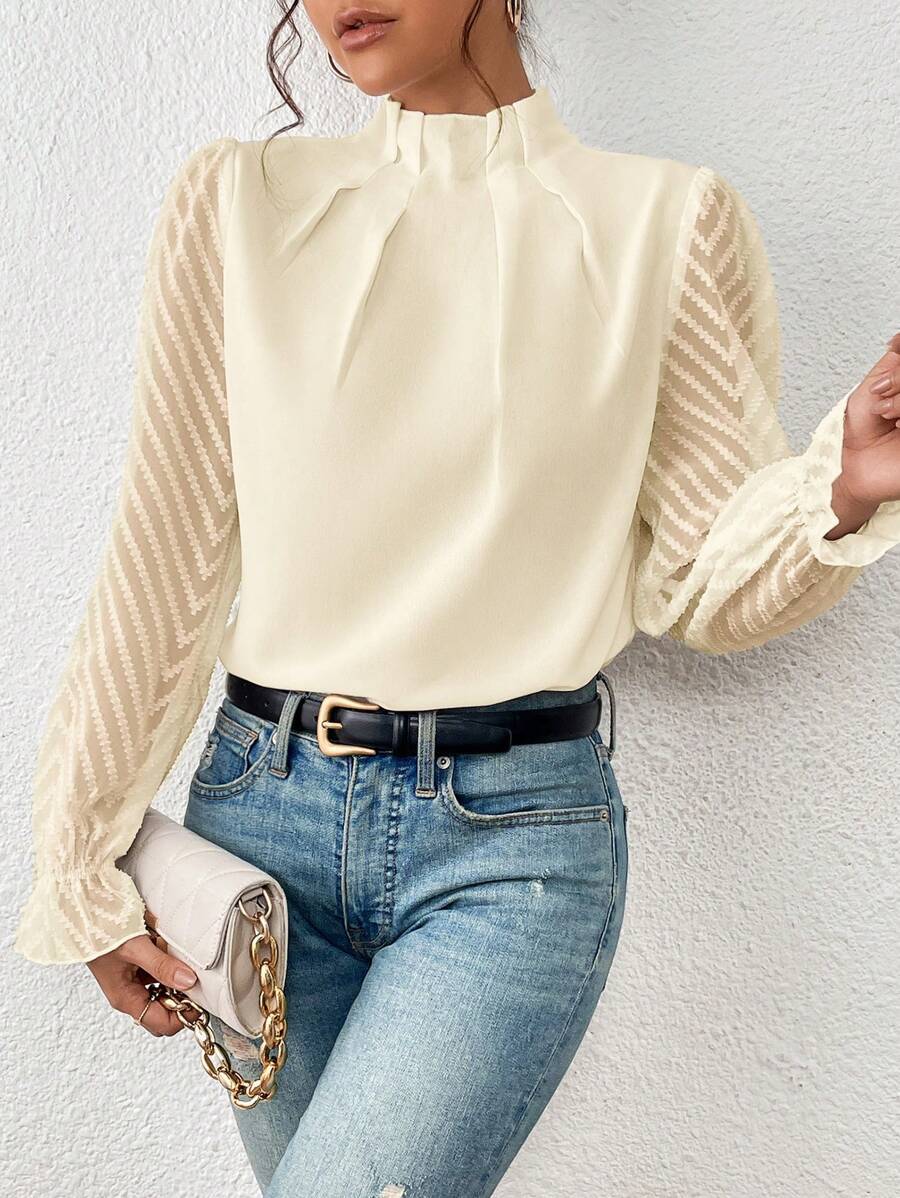 NATHALIE™ | ELEGANTNÍ HALENKA S NAŘASENÝMI RUKÁVY