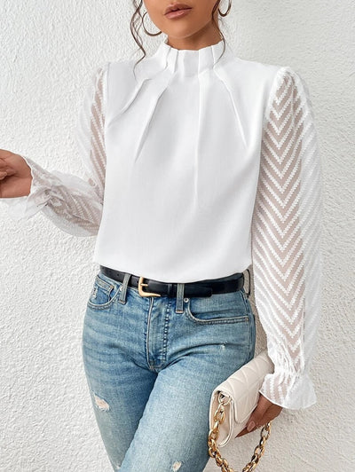 NATHALIE™ | ELEGANTNÍ HALENKA S NAŘASENÝMI RUKÁVY