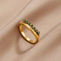Carmen - Bague à plusieurs rangs vert émeraude