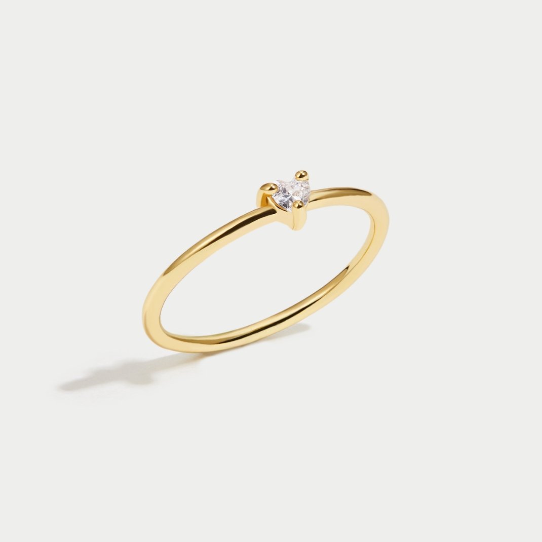 Jimena - Bague en forme de cœur en verre