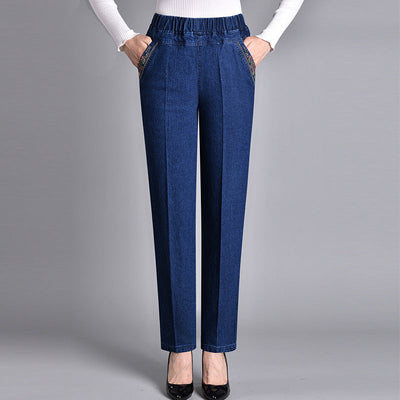 Maira | Damesjeans Met zijzakken En Elastische taille