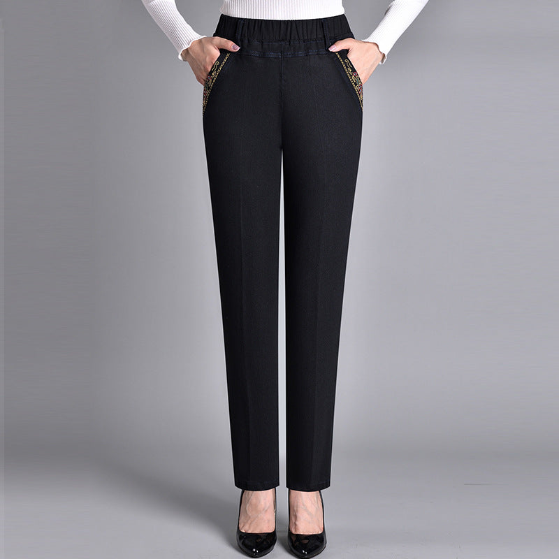 Maira | Damesjeans Met zijzakken En Elastische taille