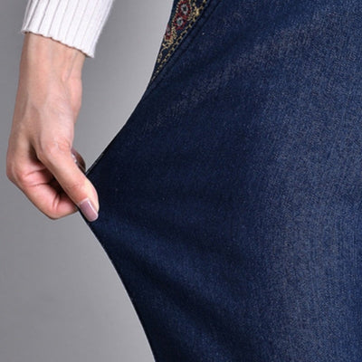 Maira | Damesjeans Met zijzakken En Elastische taille