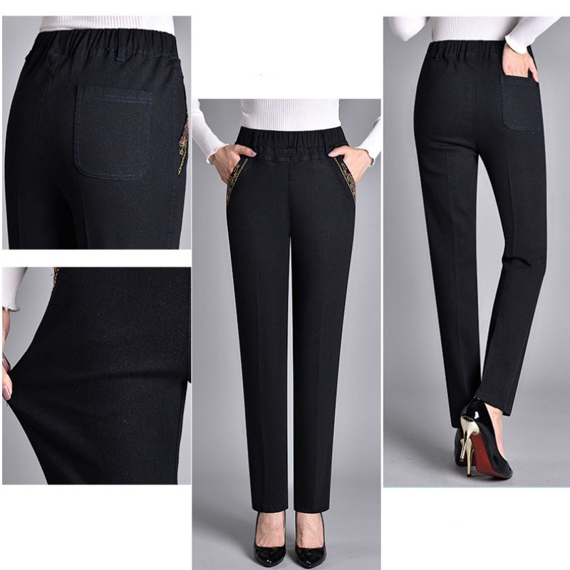 Maira | Damesjeans Met zijzakken En Elastische taille