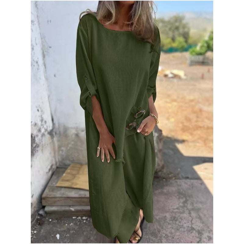 Robe et pantalon neufs en coton et lin - Ensemble deux pièces confortable