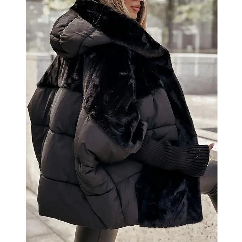 🔥Wintervoorverwarming - enorme kortingen🔥Luxe Dames Oversized Gebreide Puffer Jas – Winter Must-Have met Patchwork Design &amp; Maximum Warmte!