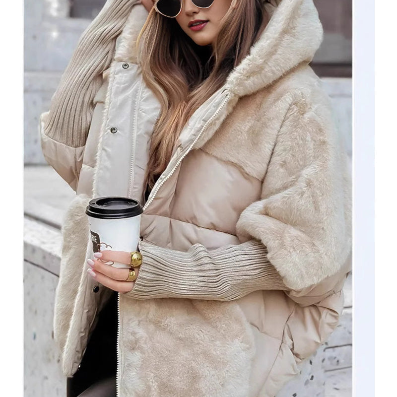 🔥Wintervoorverwarming - enorme kortingen🔥Luxe Dames Oversized Gebreide Puffer Jas – Winter Must-Have met Patchwork Design &amp; Maximum Warmte!