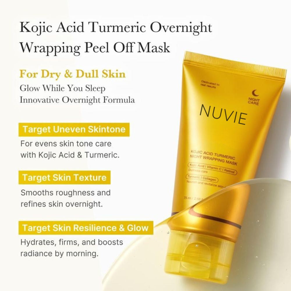 Masque enveloppant à l’acide kojique et au curcuma